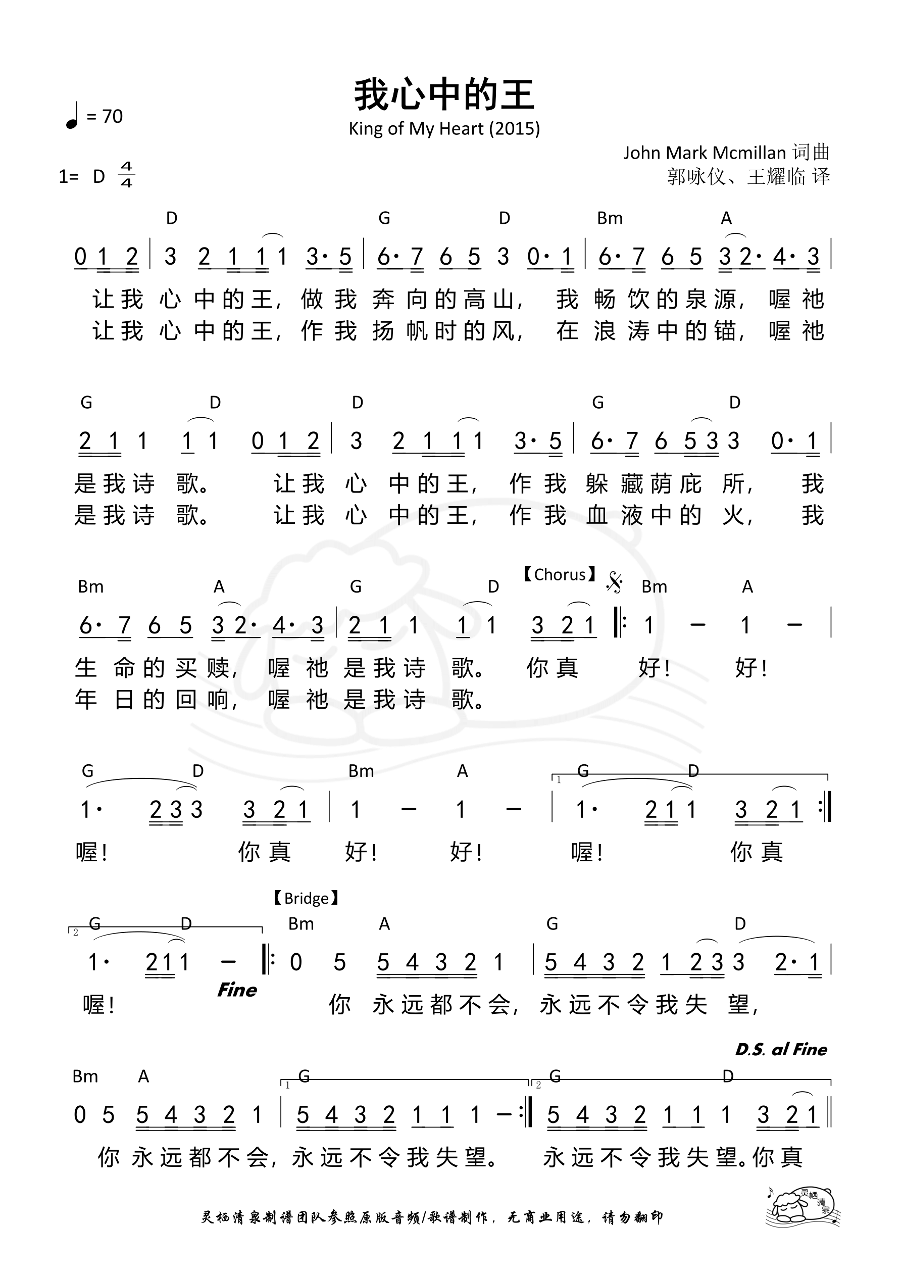 我心中的王（King of my heart） 和弦简谱 第 1 页