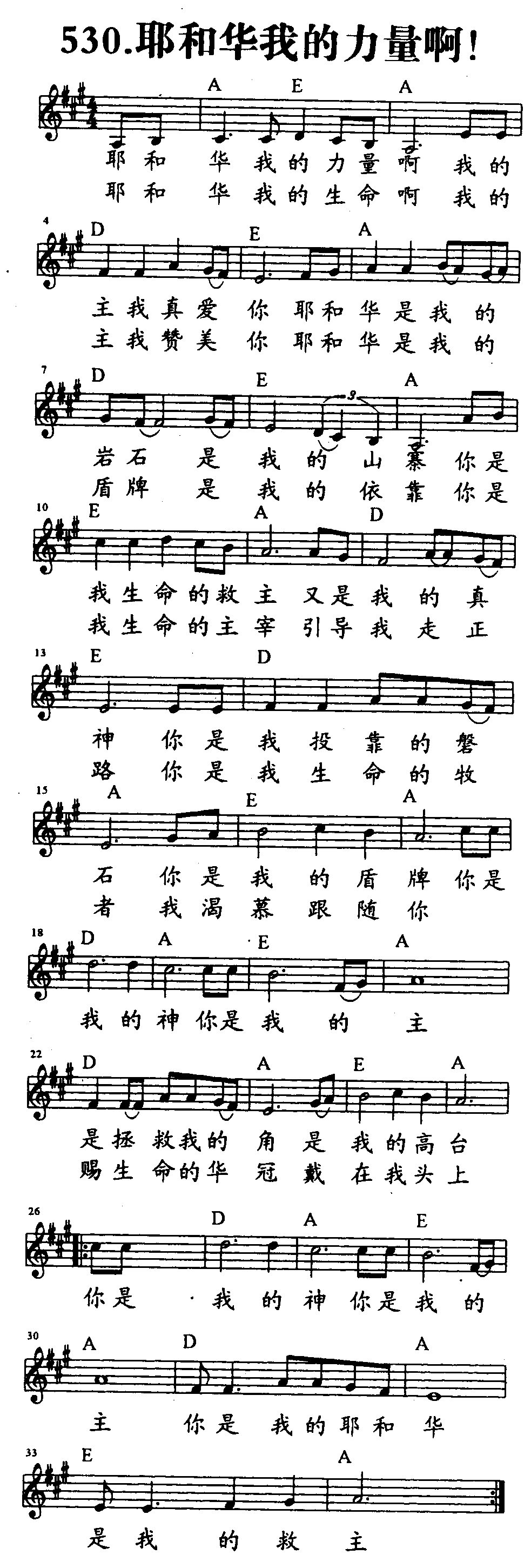 耶和华我的力量啊 第 1 页