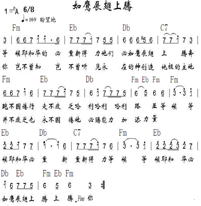 如鹰展翅上腾 和弦简谱 第 1 页