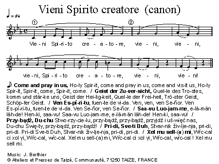 Vieni Spirito creatore 官方五线谱 第 1 页