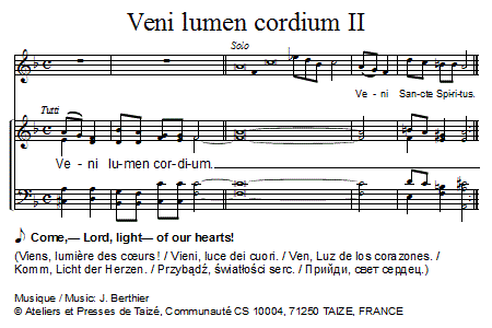 Veni lumen cordium II 官方五线谱 第 1 页