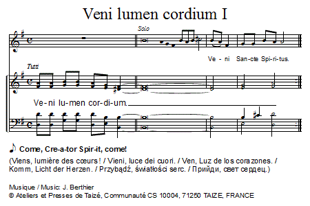 Veni lumen cordium I 官方五线谱 第 1 页