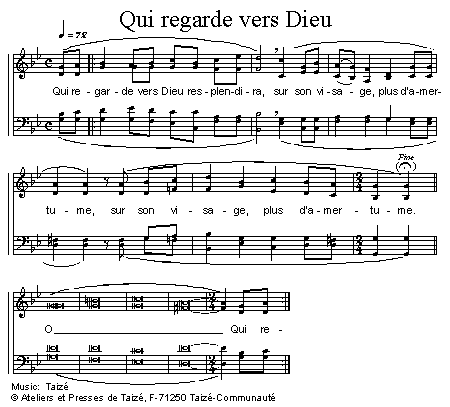 Qui regarde vers Dieu 官方五线谱 第 1 页