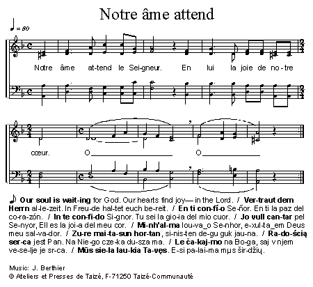 Notre âme attend 官方五线谱 第 1 页