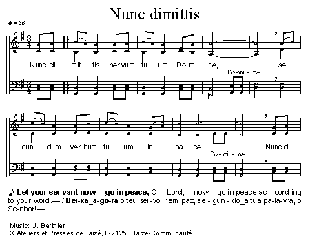 Nunc dimittis 官方五线谱 第 1 页