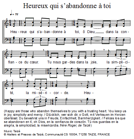 Heureux qui s’abandonne à toi 官方五线谱 第 1 页