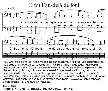 O toi, l’au-delà de tout 官方五线谱 第 1 页