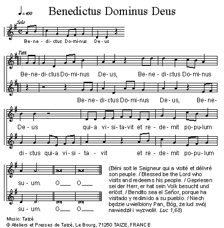 Benedictus Dominus Deus 官方五线谱 第 1 页