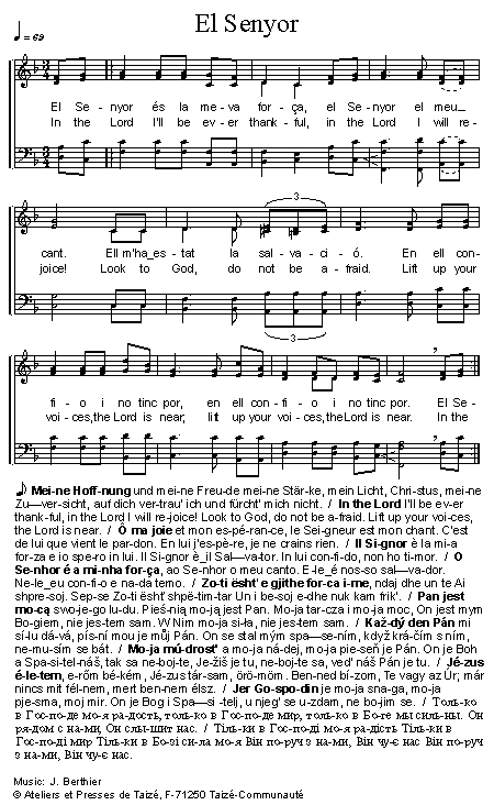 El Senyor (In the Lord / Meine Hoffnung / Pan jest mocą) 官方五线谱 第 1 页