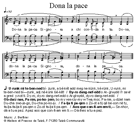 Dona la pace Signore 官方五线谱 第 1 页