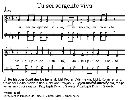 Tu sei sorgente viva 官方五线谱 第 1 页