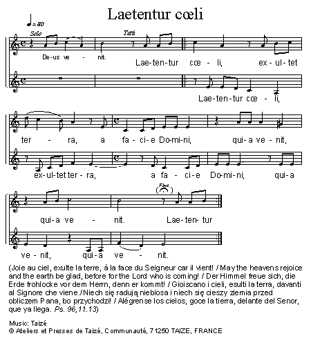 Laetentur coeli 官方五线谱 第 1 页