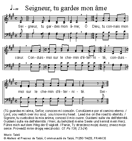 Seigneur, tu gardes mon âme 官方五线谱 第 1 页
