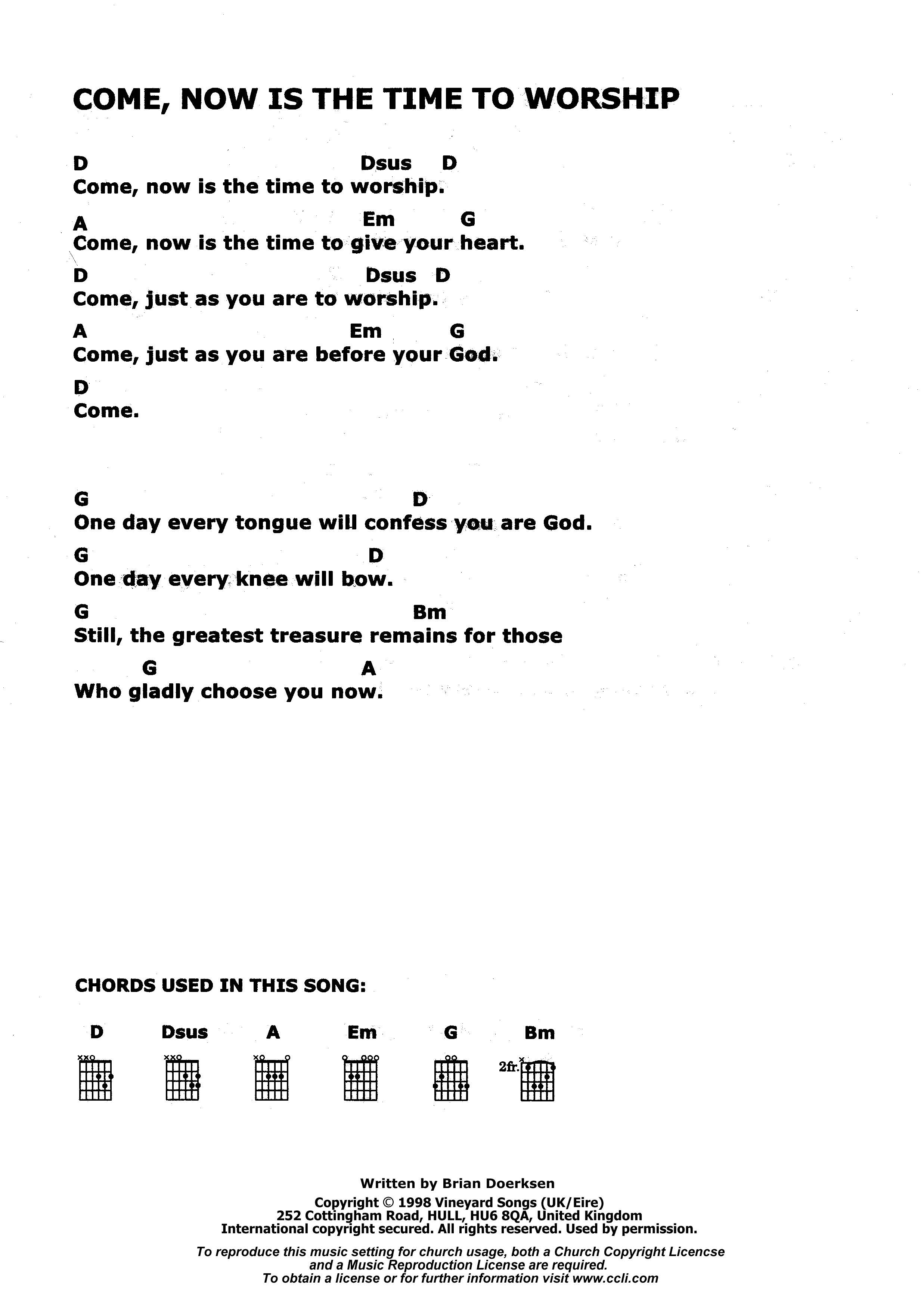 Come, Now Is The Time To Worship 和弦谱 第 1 页