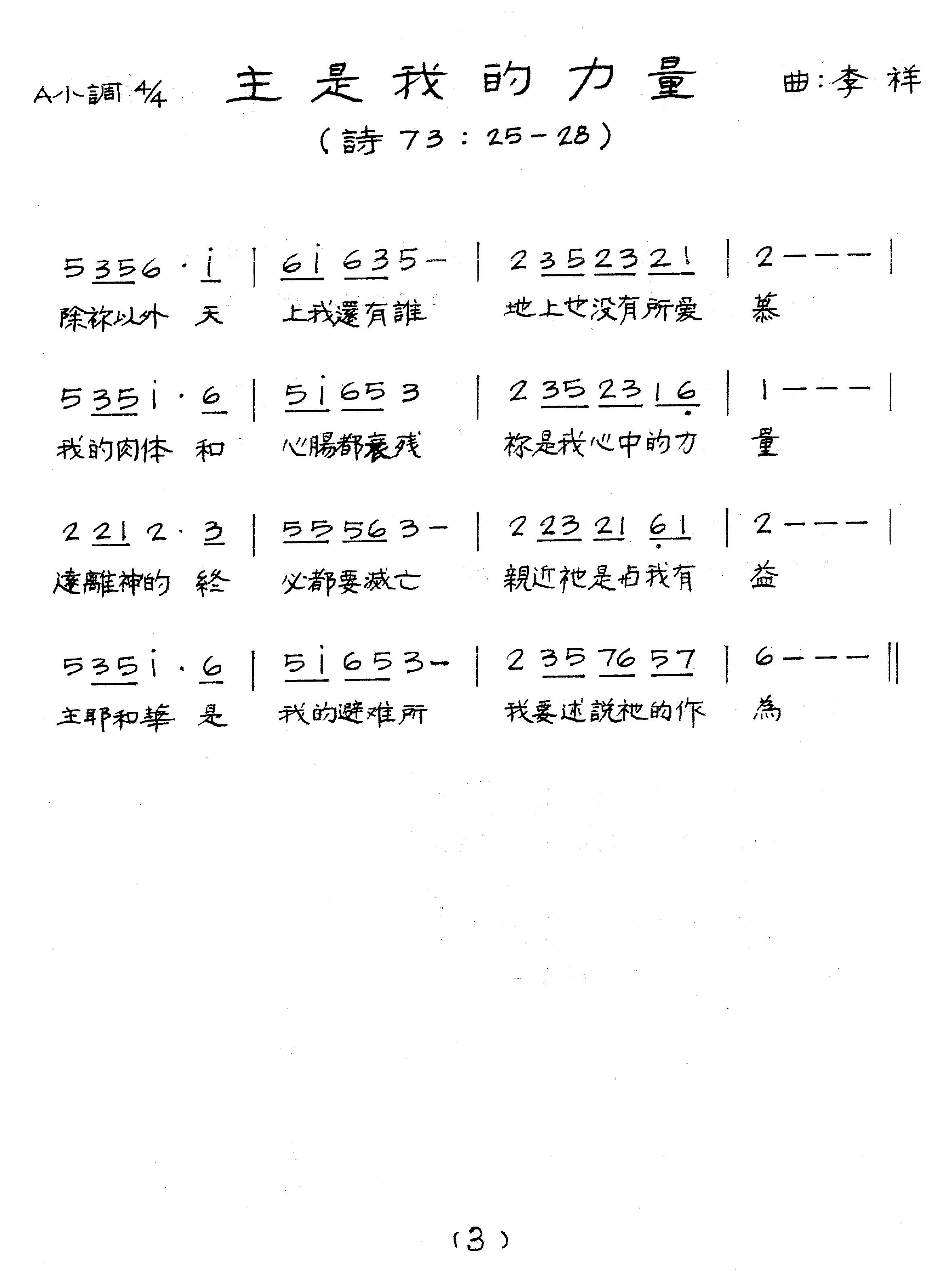 主是我的力量 官方简谱 第 1 页