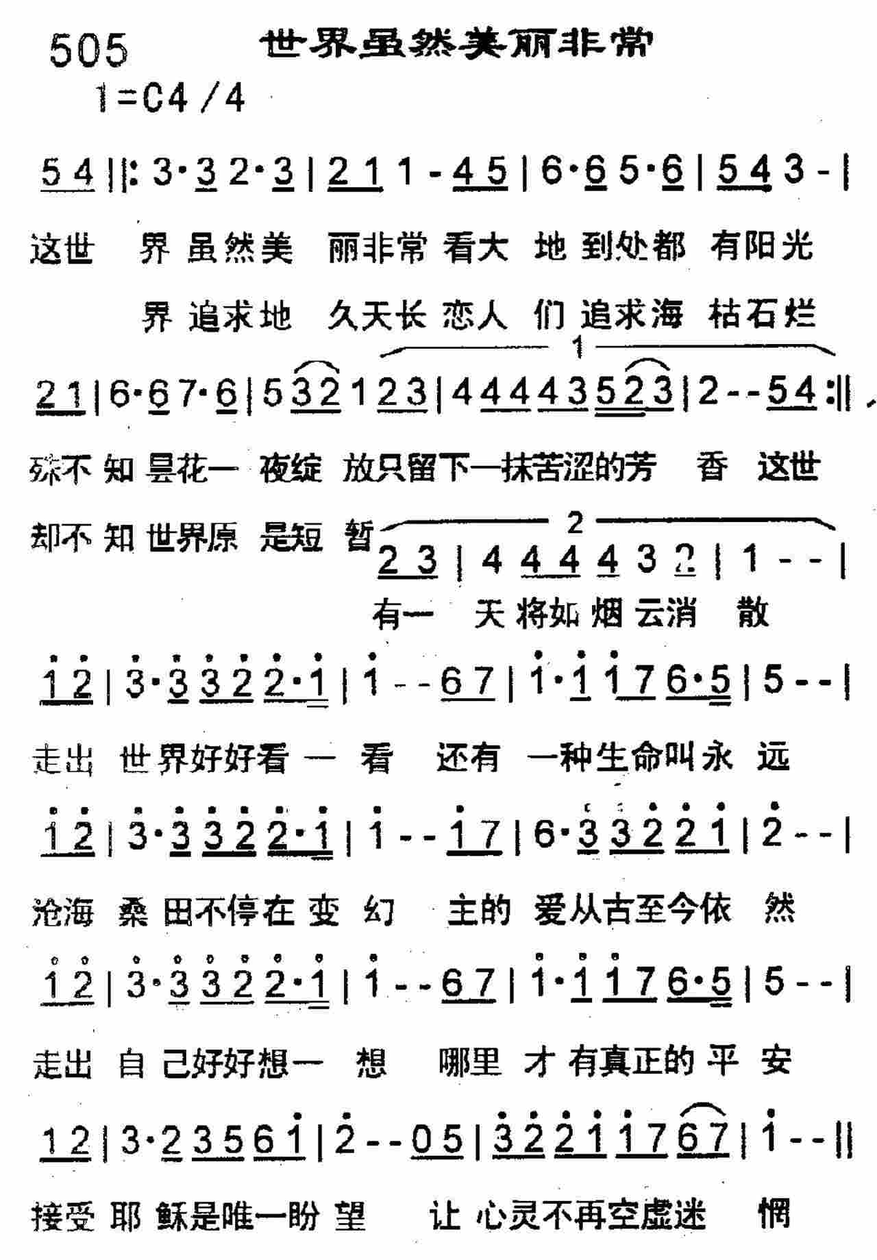 世界虽然美丽非常 第 1 页
