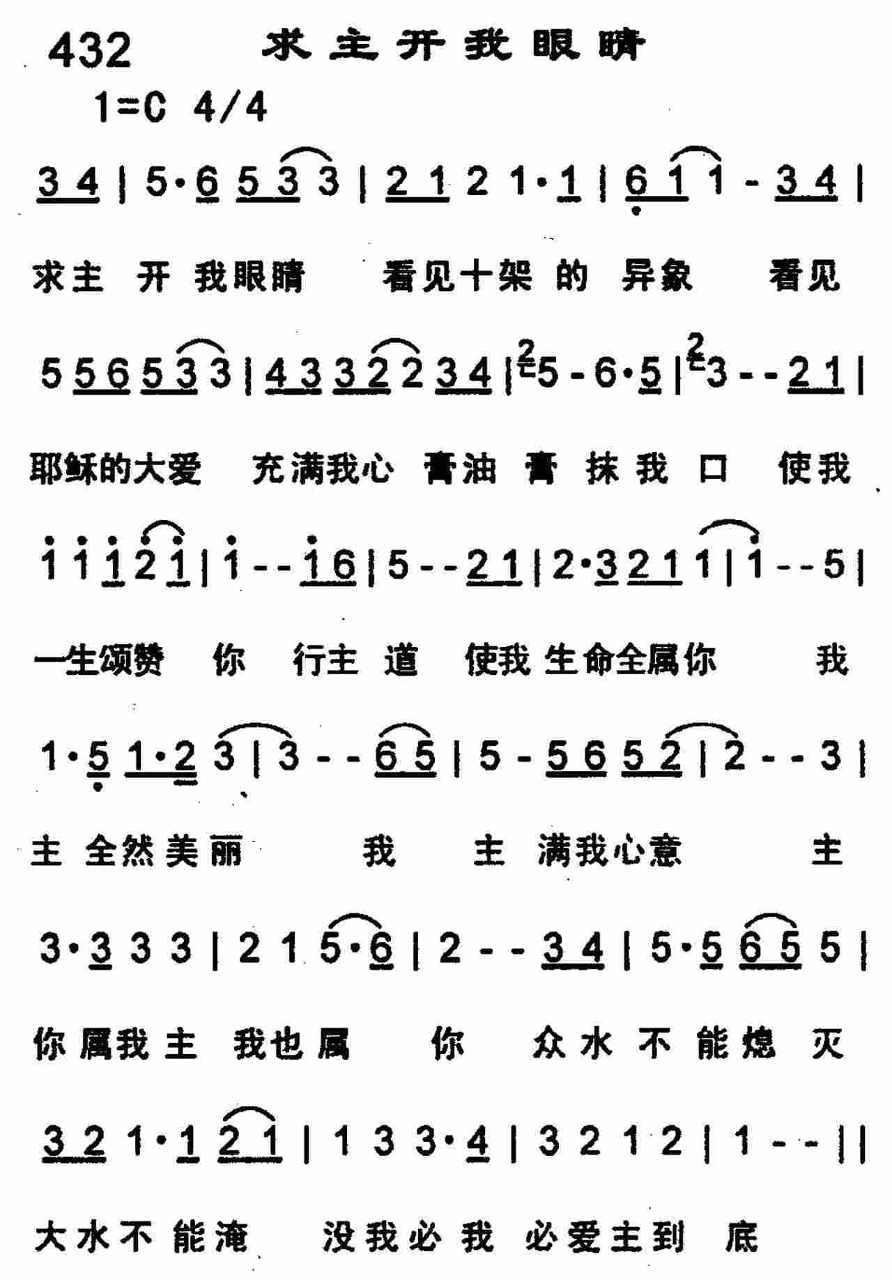 求主开我眼睛 第 1 页