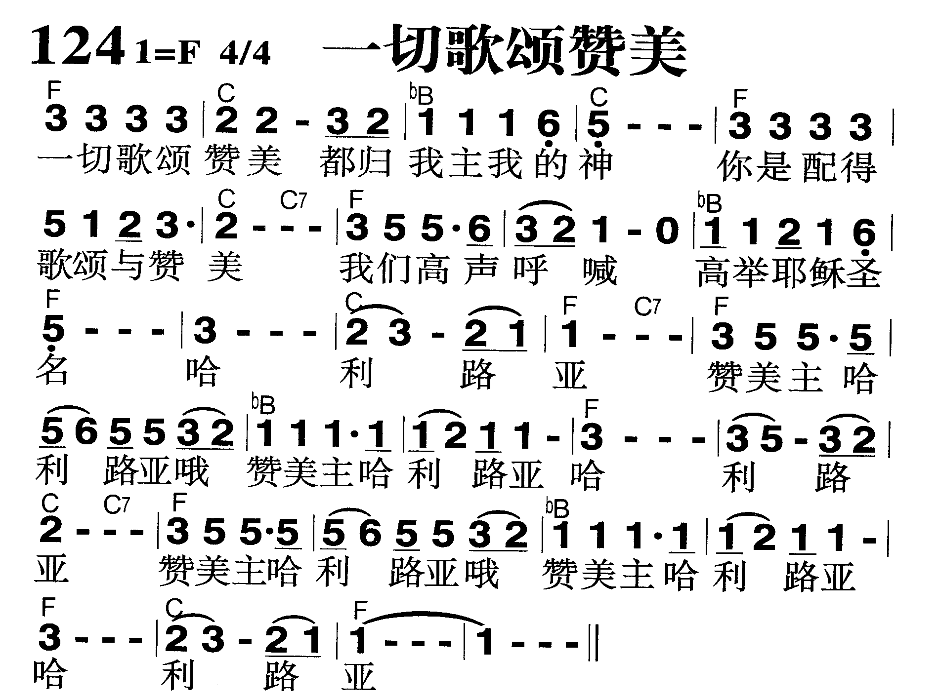 一切歌颂赞美 第 1 页